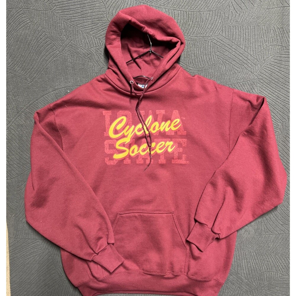 Iowa State Cyclone Soccer Maroon Pullover Hoodie L